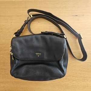 Fossil Preston Black Crossbody Bag